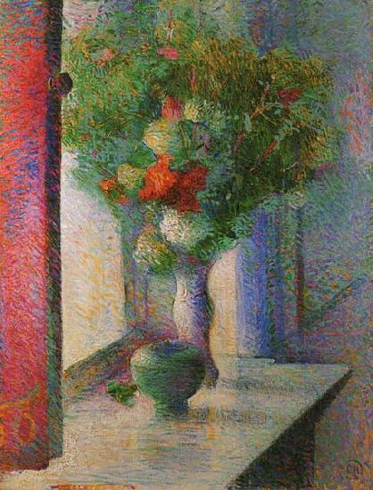 Curt Herrmann Stilleben mit Blumenstraub am Fenster oil painting image